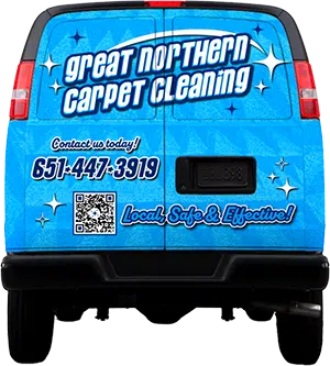 rear view of Great Northern Carpet Cleaner van