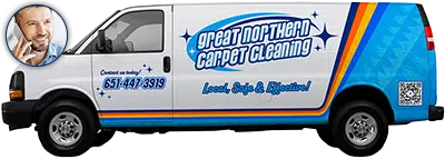 Great Northern Carpet Cleaning Van with phone number